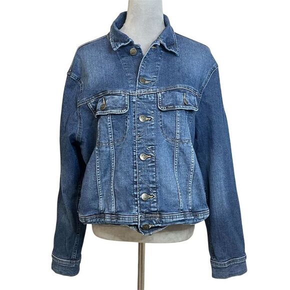 Lee XL Blue Denim Jacket Button-Up Classic Jean Style Retro Unisex Jean - Picture 1 of 11